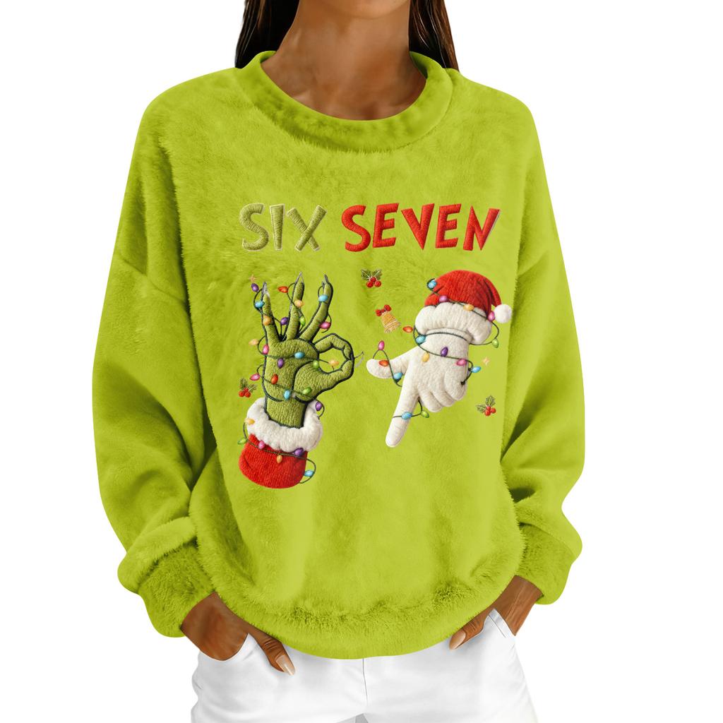 Damen Fleece-Hoodie Langarm Rundhals Lässig Bequem Locker geschnitten Leicht Damen-Hoodie