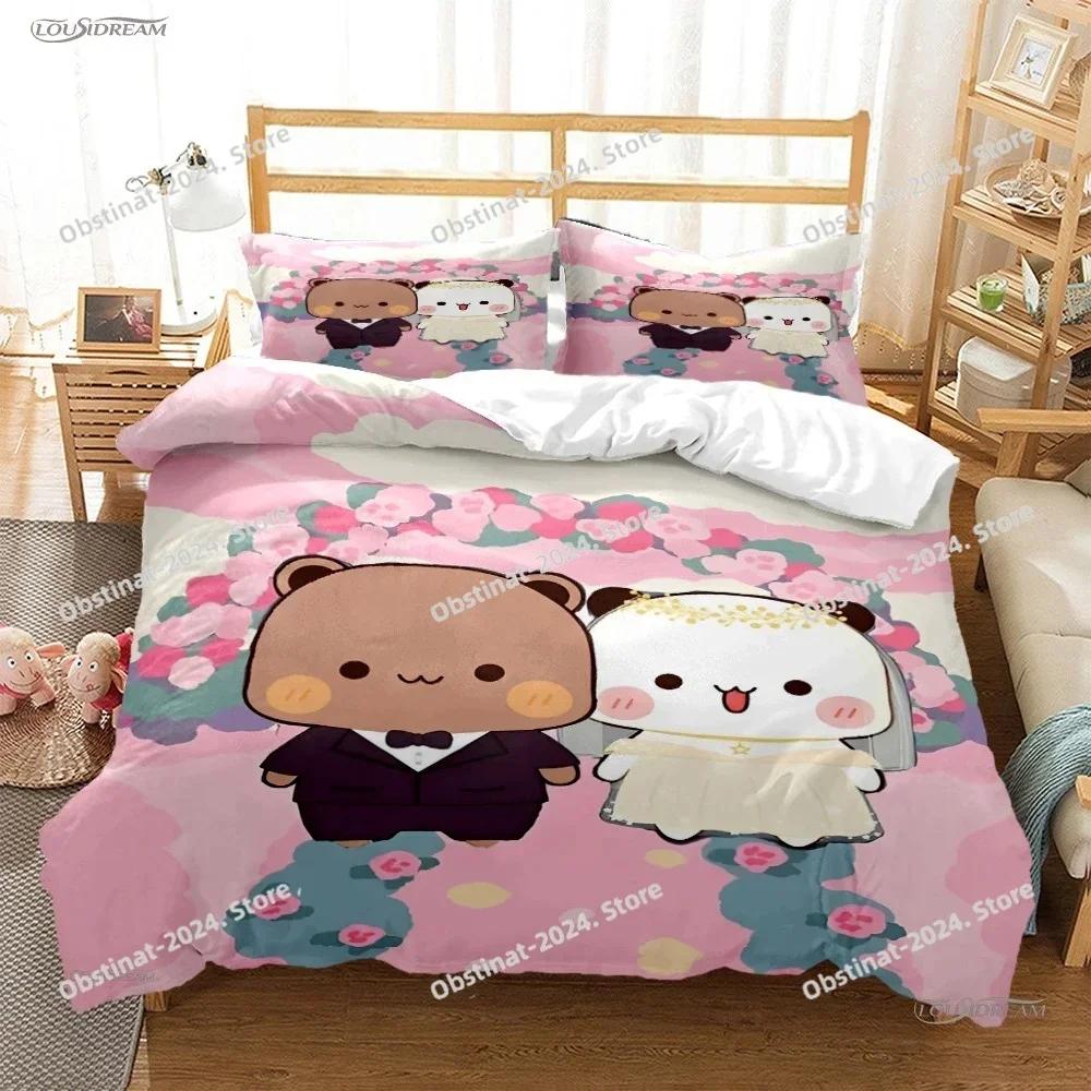 3D Cute BuBu Bear Cartoon Anime All Season Duvet Cover kawaii Bedding set Soft Quilt Cover and Pillowcases Full Queen King Size