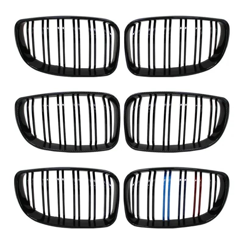 For BMW E81 E87 E82 E88 128I 130I 135I Selected 07-11 Car Glossy Black Grill Front Kidney Grille Dual Slats Double Line Grills