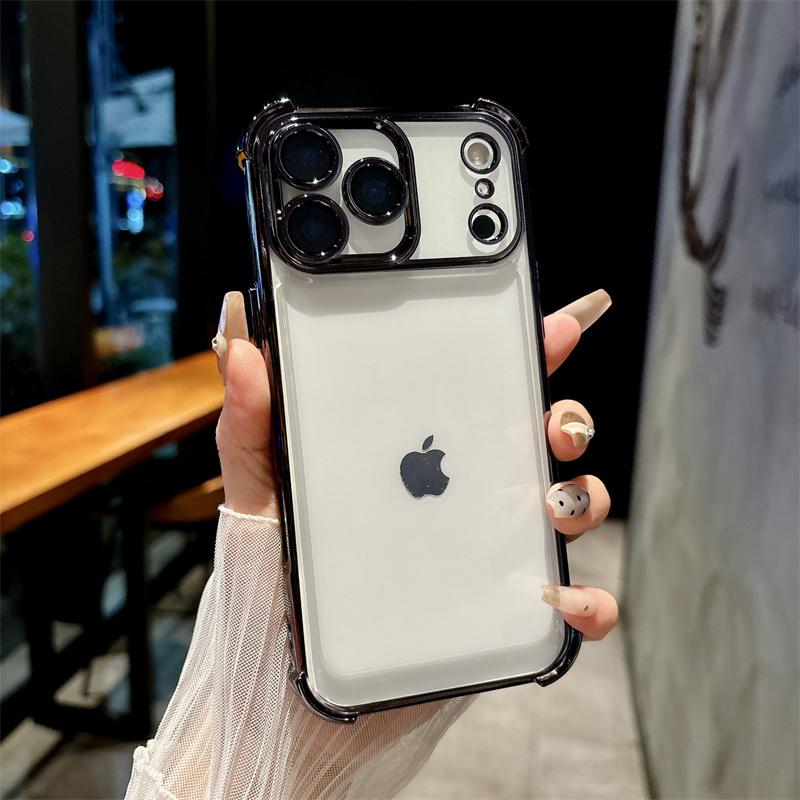 Luxury Plating Transparent Shockproof Phone Cases For Apple iPhone 17 Air 16 15 14 Plus 13 12 11 Pro Max X XR XS Max Soft Cover