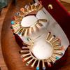 Ethnic Style Sunflower Simple Earrings Inlay Design Personality Exaggerated Temperament Earrings Jewelry