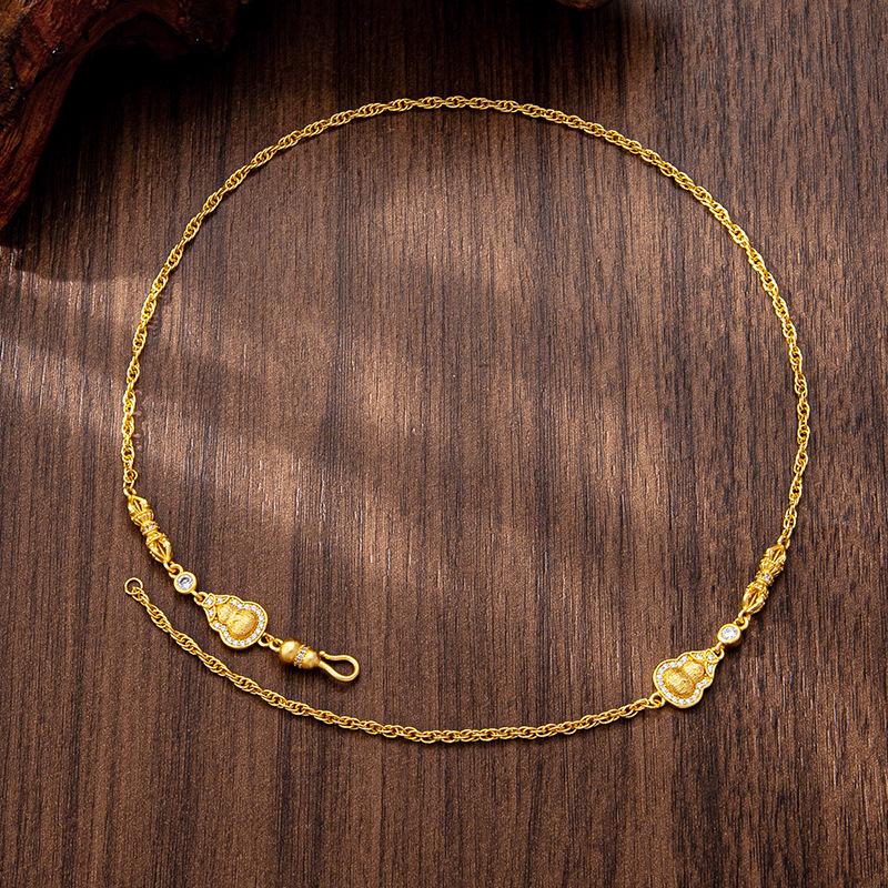 Вьетнамское песочное золото Тыква Алмазное ожерелье - Ретро китайский стиль Ключица Цепочка для женщин