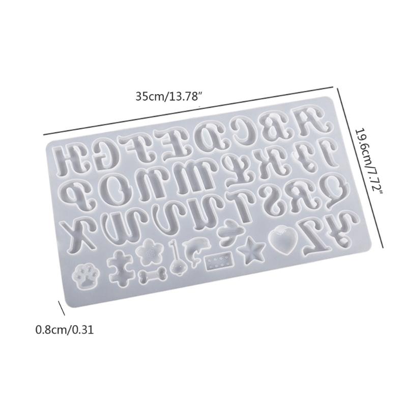 26 Englische Buchstaben Harzformen Silikon Schild Alphabet Epoxid Gussform für DIY Schlüsselanhänger Anhänger Ohrring Schmuckherstellung