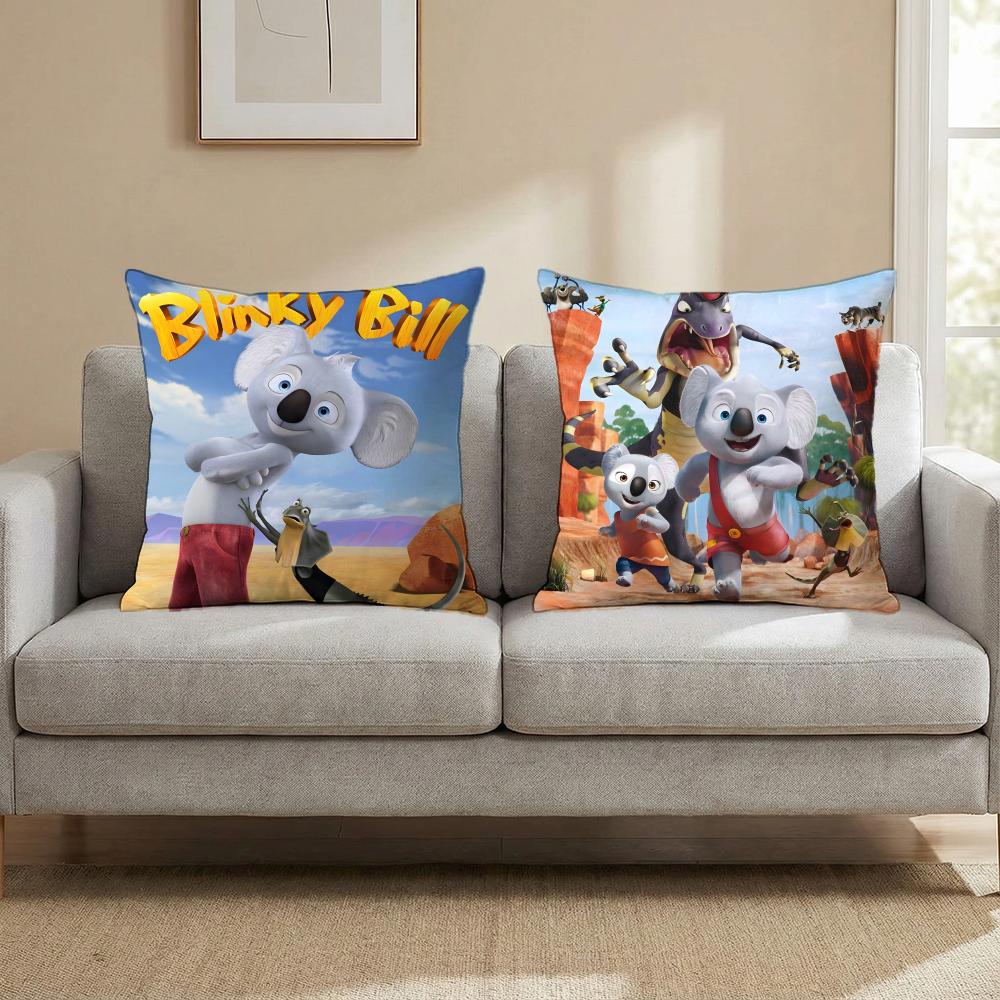Blinky Bill the Movie Cushion Cover Multi-Scene Pillow Cover for Home & Car - Reversible, Soft & Durable for Daily Use