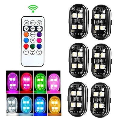 Feux stroboscopiques LED sans fil avec télécommande Lampe clignotante RVB Feux d'avertissement anticollision Feu arrière pour hélicoptère vélo bicyclette voiture moto