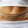 Bohemian Turquoise Beach Waist Chain - Fashionable Green Four-Layer Body Jewelry