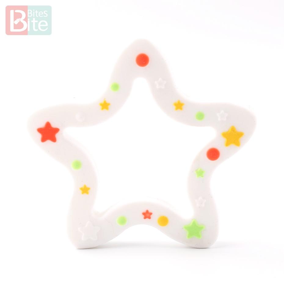Bite Bites 1Pc Silicone Teether Christmas Gifts Tree Snowflake Pacifier Chain Making Food Grade Silicone Sika Deer Baby Teether
