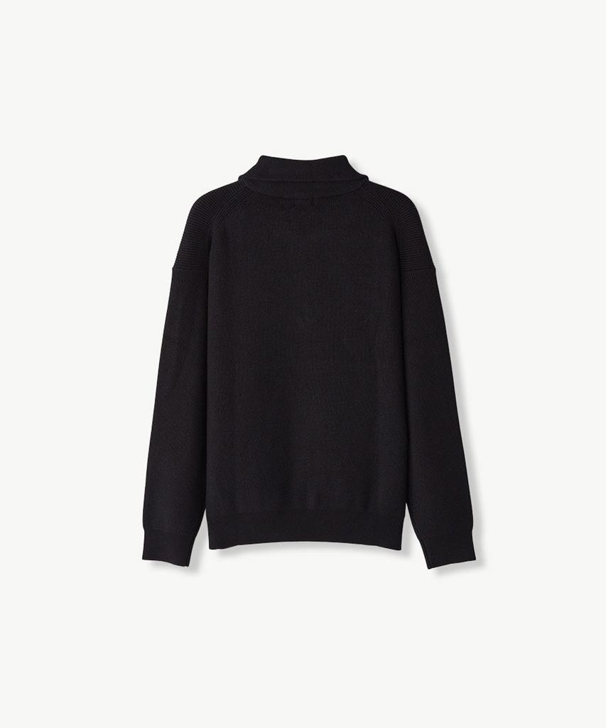 STCO Half Zip Knit Black (Oversized)_Sktva72Osb