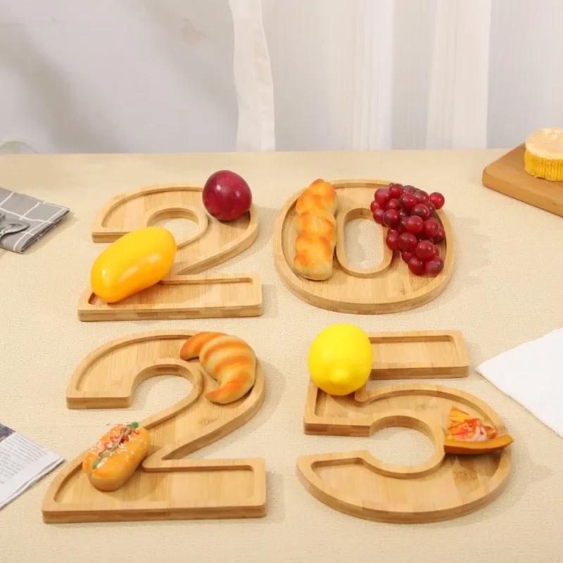 2025 Digital Tray Fruit Cheese Platter Vegetable Food Plate Party Supplies Cooked Food Plate Home Decoration Crafts Xmas Gift