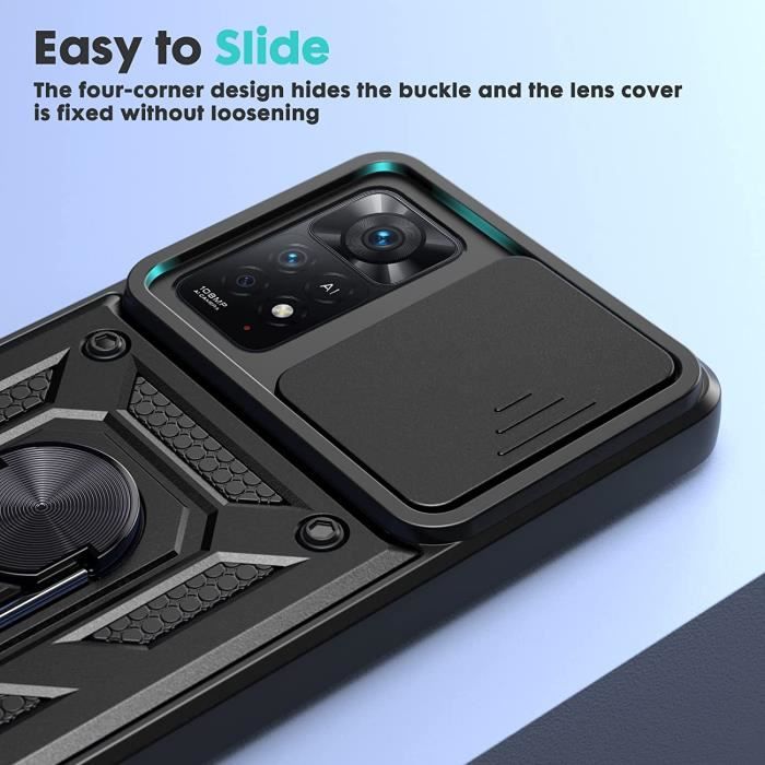 Coque - Xiaomi - Redmi Note 11 Pro - Noir - Souple - 2 Verres Trempés