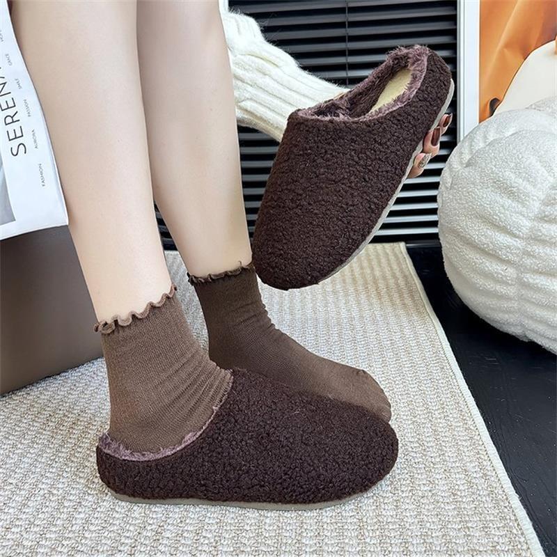Plüsch Hausschuhe Damen neu Herbst und Winter lässig und bequem Zuhause Indoor rutschfest warm Winter Baumwollhausschuhe