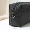 Wangdins Geometric Plaid Black Makeup Bag - Simple, Portable Cosmetic Storage for Women