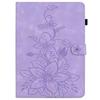 For itel VistaTab 30 Case Lily Flower Imprint Card Slots Leather Tablet Cover