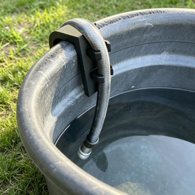Kitchen Sink Hose Support Rack Black Guide Rest with Flat Base for Wash Area Storage Point, Utility Sink Hose Routing Use, Single Piece