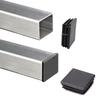 4Pcs Black Blanking End Caps Square Tube Inserts Pipe Box Cover Bungs Plugs Home Furniture Feet DIY Accessories 25/40/50mm