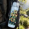 1PC Six Seven Vintage Badge 750ml Color Plastic Sports Water Bottle Leakproof Flip Straw Lid Suitable for Sports Office Home Use