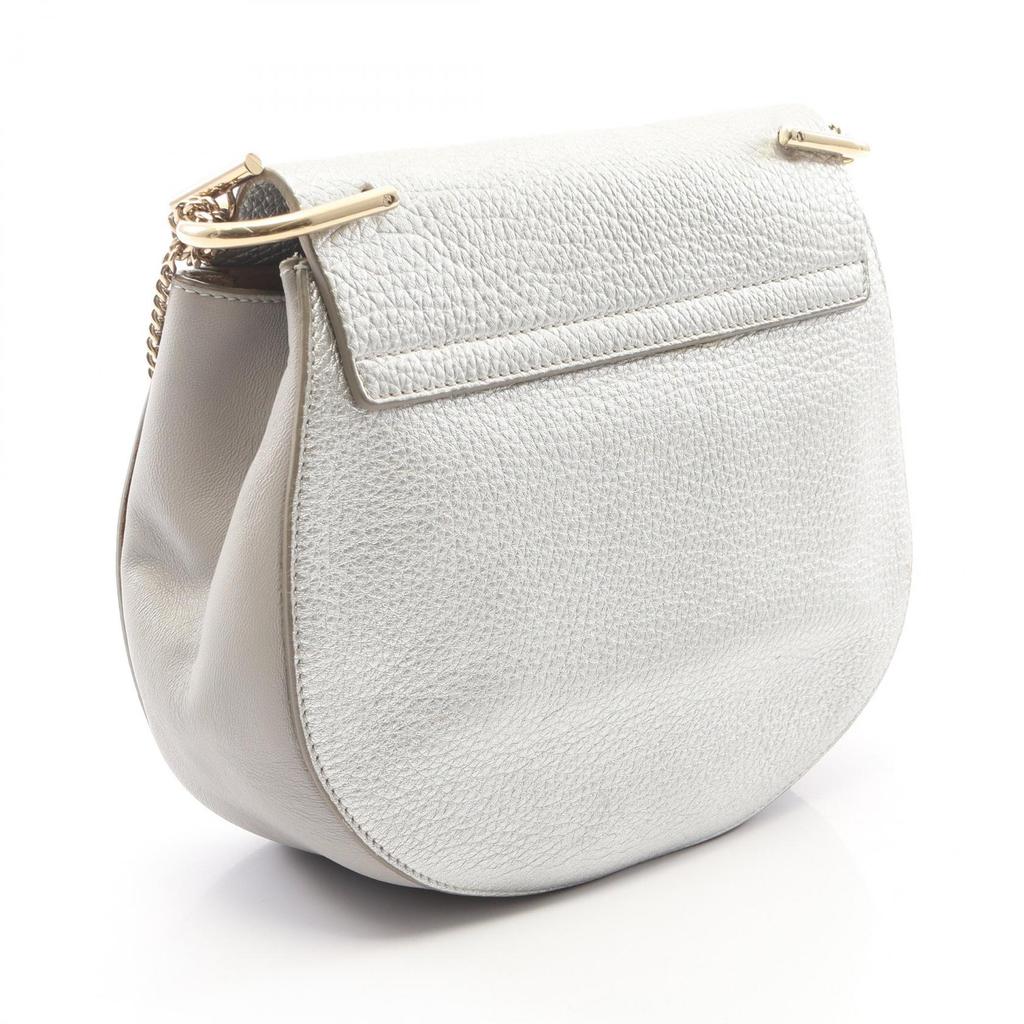 Used Chloe Drew Shoulder Bag leather Silver Used Women