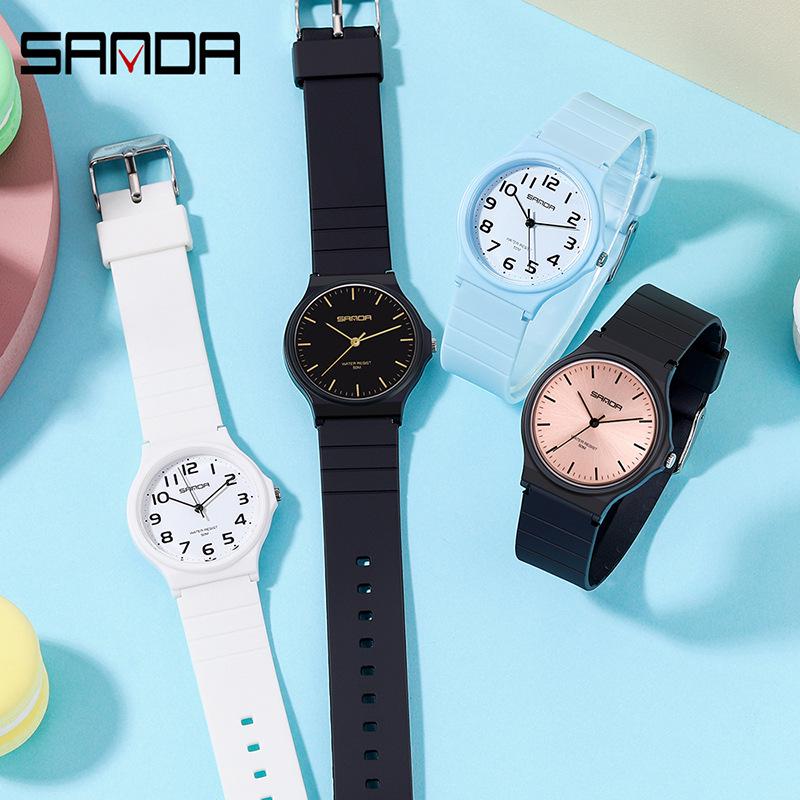 Sanda Fashionable Waterproof Quartz Watch for Students - Ideal for School, Parties, and Exams