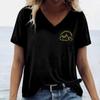 T-shirt da Donna Retro Stampa Grafica Estiva Casual Manica Corta Top Moda Scollo a V Vintage T-Shirt Abbigliamento Oversize Femminile