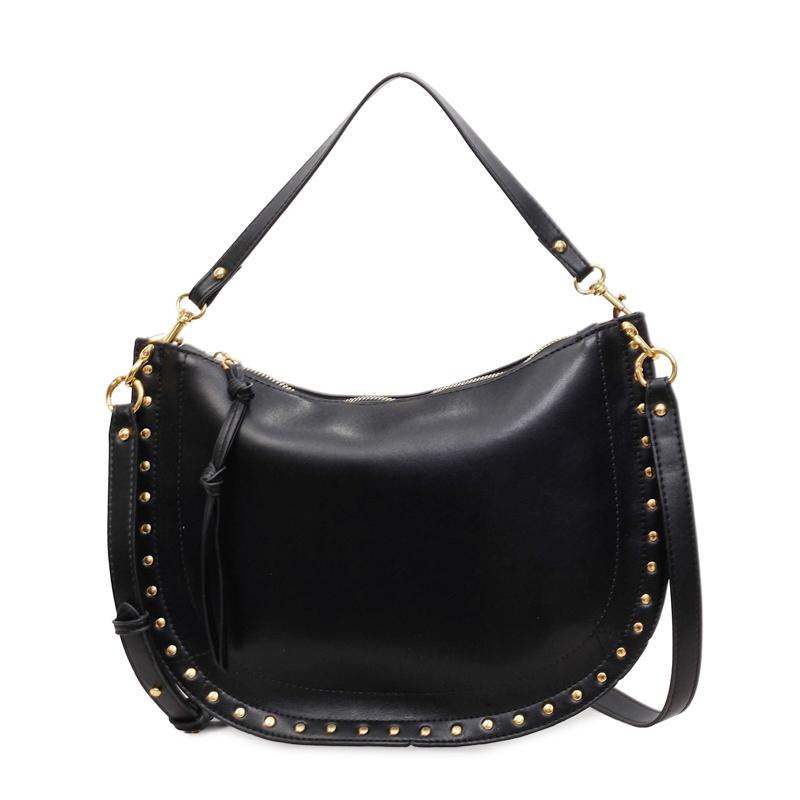 Rivet Crossbody Bag Women's Vintage Underarm Bag Commuter Shoulder Bag