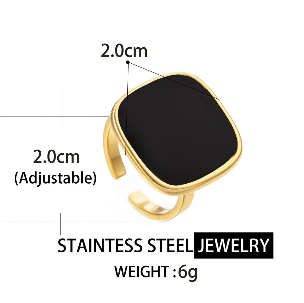 Unisex Französisches Design Titanstahl Offener Ring