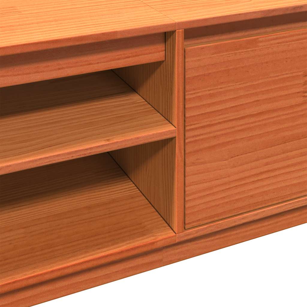 TV Cabinet Wax Brown 140 x 35 x 40 cm Solid Pine Wood