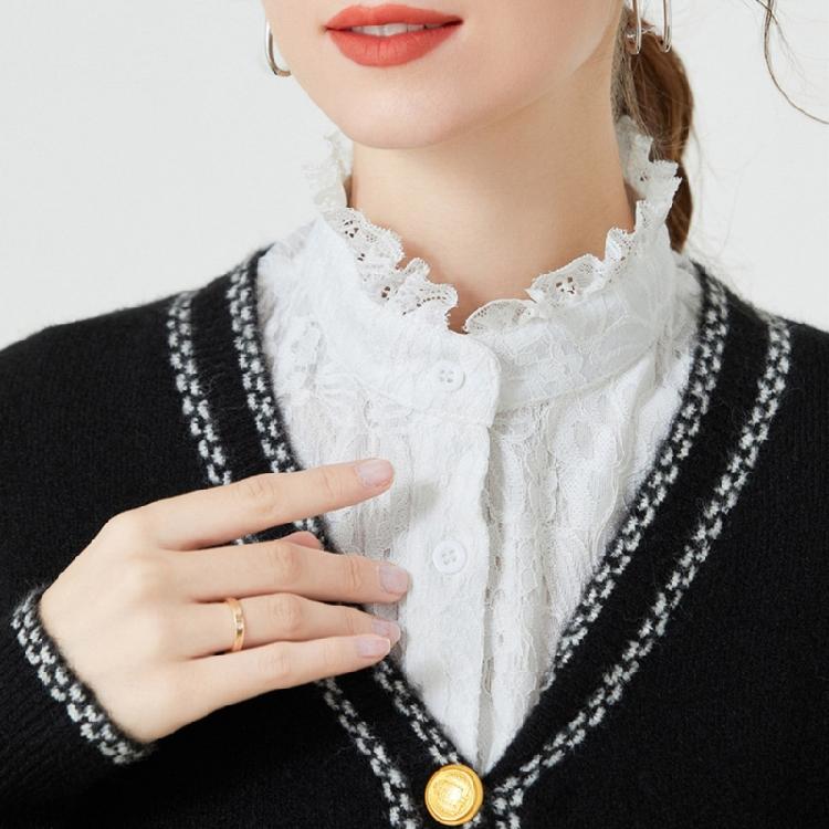 Spitze Blusen Kragen Abnehmbarer Pullover Falscher Kragen Damen Anzug Dekorkragen