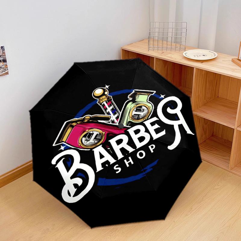 1PC Barber Shop Vintage Style Automatic Umbrella - Suitable Travel Outdoor Portable Umbrella Birthday Gift Daily Essentials