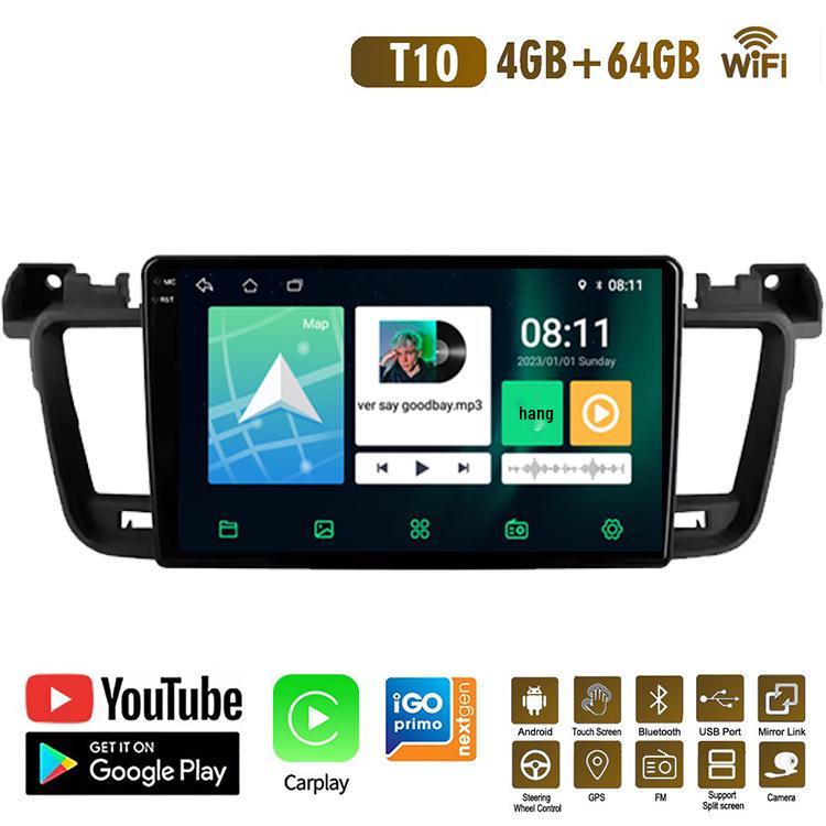 Peugeot 508 Android GPS Navigation & HD Reverse Camera with CarPlay Compatibility