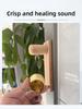 Shop Entry Reminder Hanging Door Bell Dopamine Style Solid Wood Pure Copper Metal Opening Gift Door Handle Decoration
