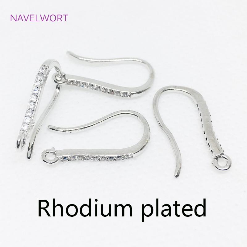 Multi Sizes 14K Gold Plated U Shape Earring Hooks Fittings Inlaid Zircon Ear Wire Hooks For DIY Jewelry Making Accessories Craft