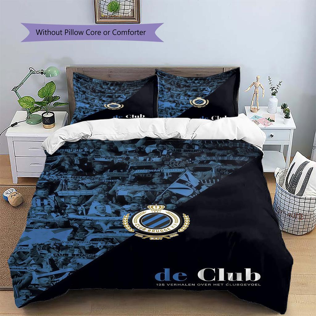 Club Brugge Pattern Bedding Home Decoration Birthday Gift ( 1 duvet cover + 2 pillowcase, without core),fan merchandise.