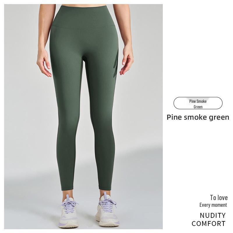 Lycra Brushed Nude Feel Slimming Yoga Pants - Women's Thickened Velvet High-End Pilates Fitness Trousers