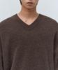 MUSINSA STANDARD [Victoria Wool] Minimal Ribbed V-Neck Knit [Brown]