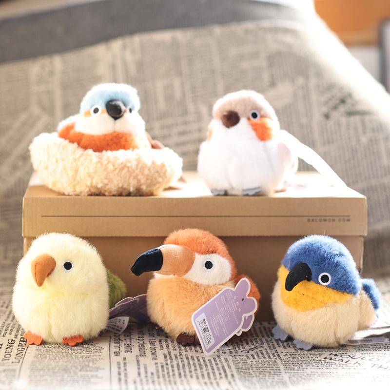Mignon Réaliste Kiwi Perroquet Mésange Peluche Poupée Pendentif Porte-clés Accroche Sac Ornement Cadeaux