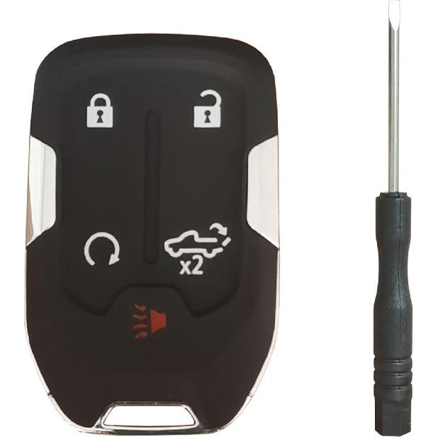 Replacement for Keyless Entry Remote Key Fob Shell Fit for Chevy Silverado and GMC Sierra 1500 2500HD 3500HD 2019-2022 (1-Black)