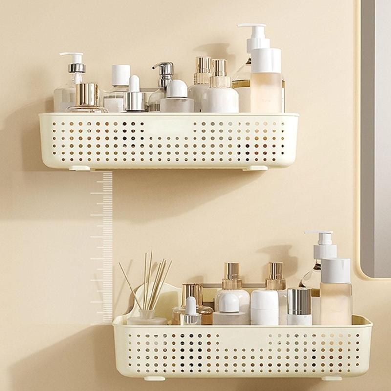 Space Saving Waterproof Wall Shelf for Bathroom Kitchen Easy Installation Multiple Layer Cosmetic Organizers