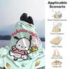 1pc. Pochacco Cafe Ice Cream Theme Blanket - Cute Cow Design for Home, Office, Outdoor Use, Gift Idea, Suitable for Al