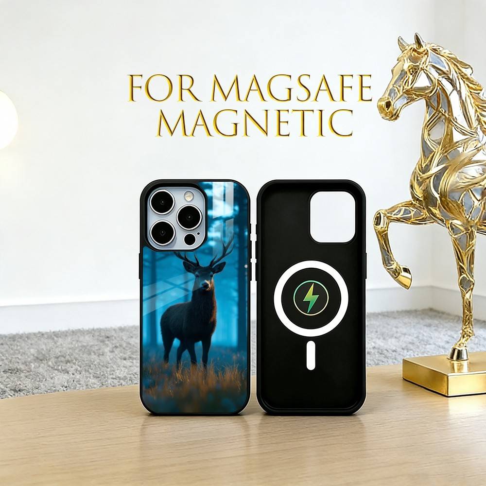

Deer Phone Case For iPhone17,16,15,14,13,12,11 Plus,Pro Magnetic For Magsafe Wireless Charging iPhone15