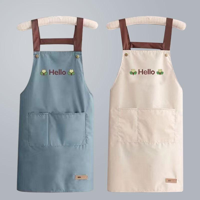Kitchen Apron Waterproof Oil Proof Convenient Pocket Chef Cooking Apron Men Women Barista Manicurist Work Aprons Waiter Uniformw