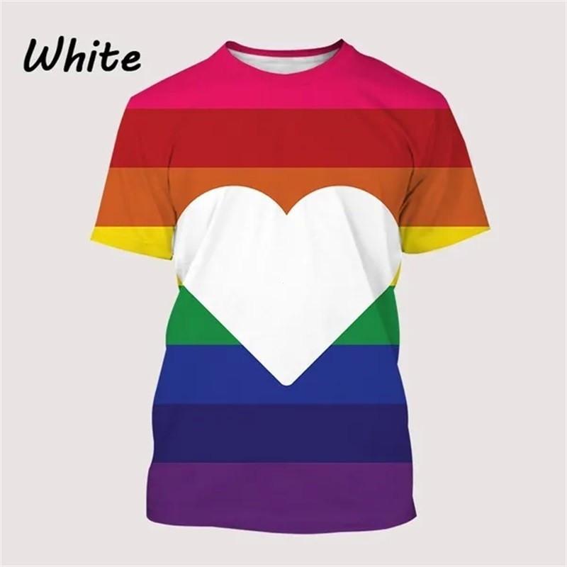 New Fashion Rainbow Pattern T-Shirt 3D Print Summer Casual Men's Round Neck Short Sleeve Hip-Hop Top