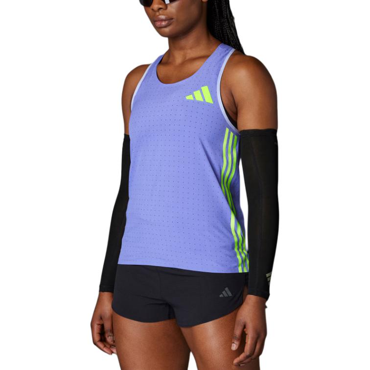 Adidas Adizero Running Tank Top Soft Comfortable Breathable Sports Vest Women tops Blue IT4561