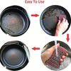 Cast Iron Skillet Cleaner, Stainless Steel Chainmail Cleaning Scrubber with Silicone Insert for Cleaning Castiron Pan