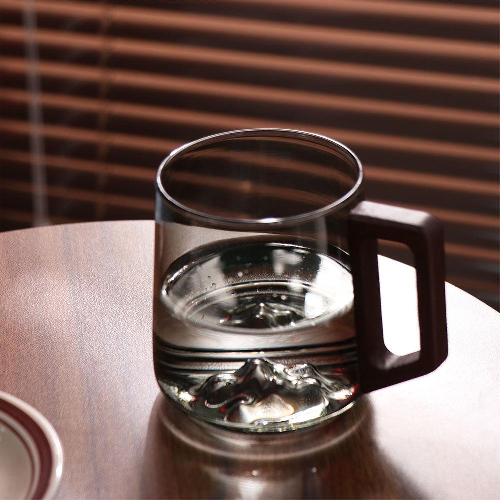 Tazza di Vetro Grande Capacità Manico in Legno Tazza da Tè Tazza Creativa per Bere Acqua Regalo