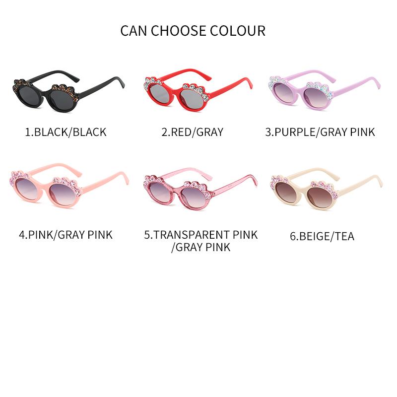 New Kids Sunglasses Round Retro Sweet Diamond Inlaid Boys Girls UV400 Fashion Children Sun Glasses Party Eyewear