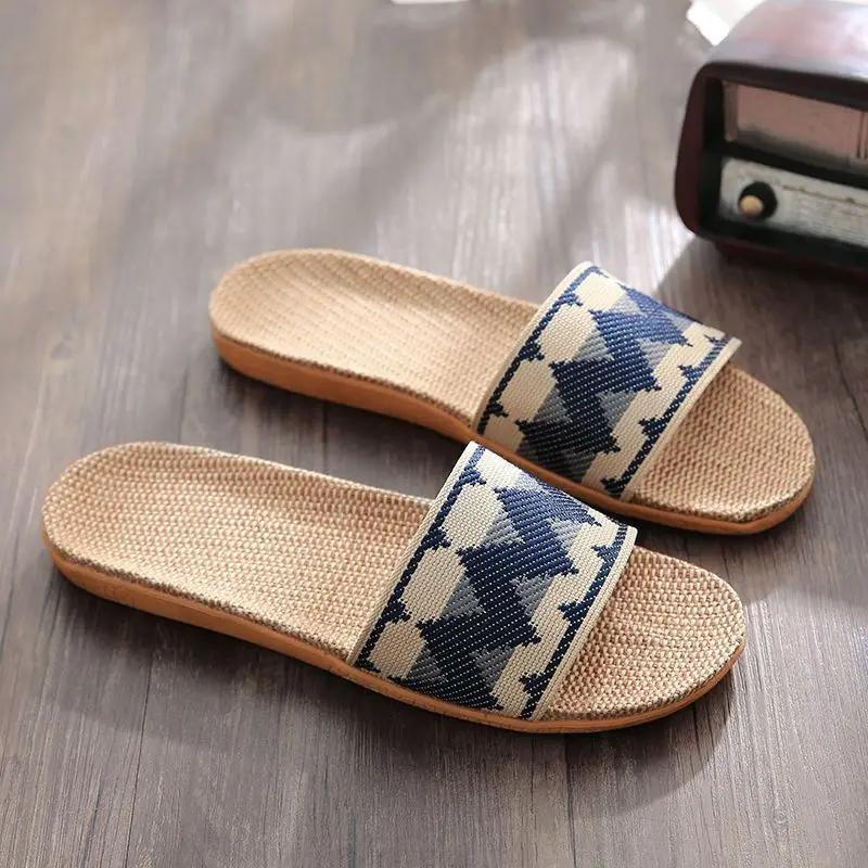 

Fashion Summer Linen Women S Slippers Flat Sandals Home Color EVA Lightweight Shoes For Women Casual Slippers 2025 35-36