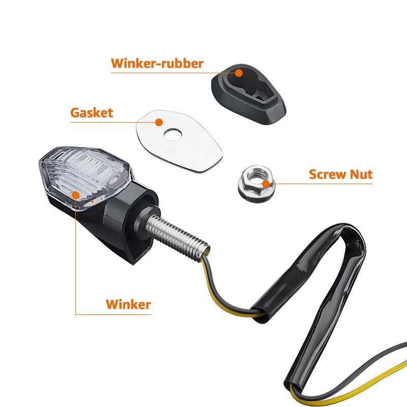 8mm Mini Motorcycle LED Turn Signal Lights 12V Moto Indicator Lamp Amber Blinker Turn Signal Lamps Motorbike Accessories