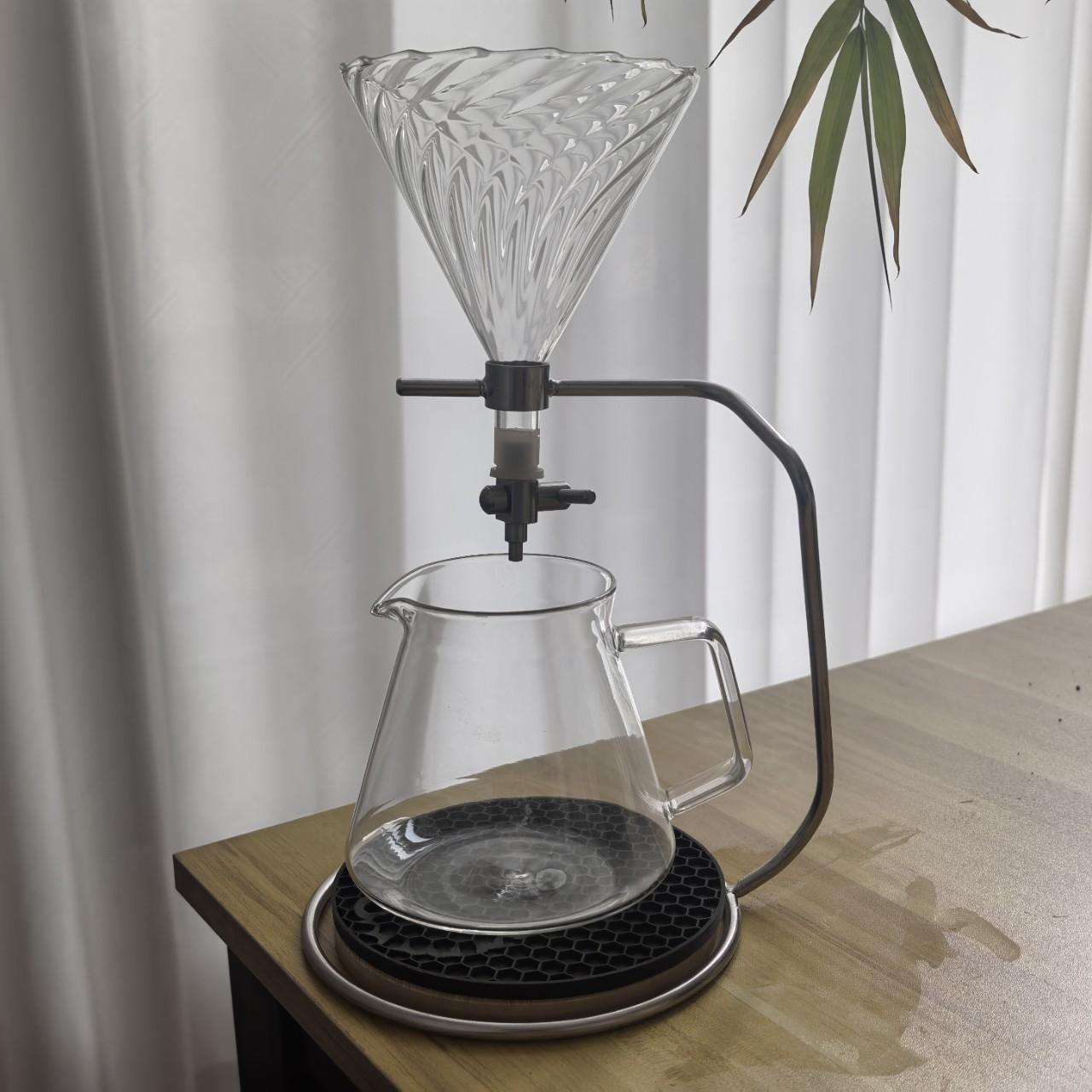 

Heat-resistant borosilicate glass helicopter coffee pot V60 coffee filter cup, hand-brewed pot with lid Serves 4 (600ml)