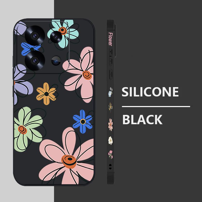 Lanyard Soft TPU Case For Xiaomi Redmi Note 14 13 Pro Plus 12 14 Pro 5G Note 13 11 13C 4G Cartoon Flower Patterned Phone Cover