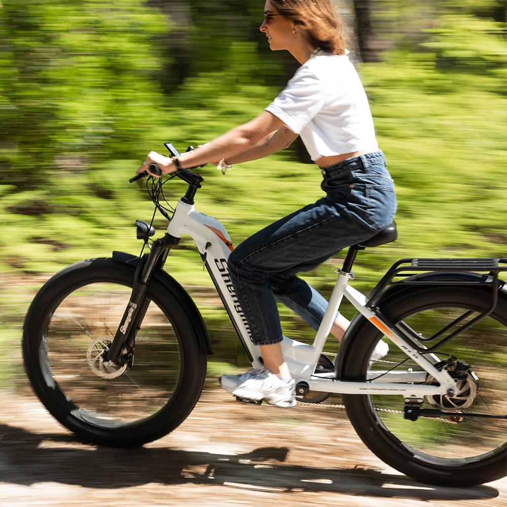 Shengmilo MX06 Electric Mountain Bike, 500W Motor, 48V 17.5Ah Samsung Battery, Hydraulic Disc Brakes, 26" Fat Tires, 42km/h Speed, 70km Range